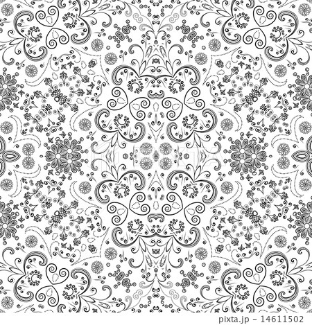 Seamless outline floral pattern Seamless outline floral pattern 14611502