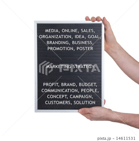 Marketing strategy concept in plastic letters Marketing strategy concept in plastic letters 14611531