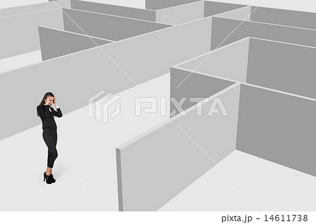 Beautiful businesswonan think against maze Beautiful businesswonan think against maze 14611738