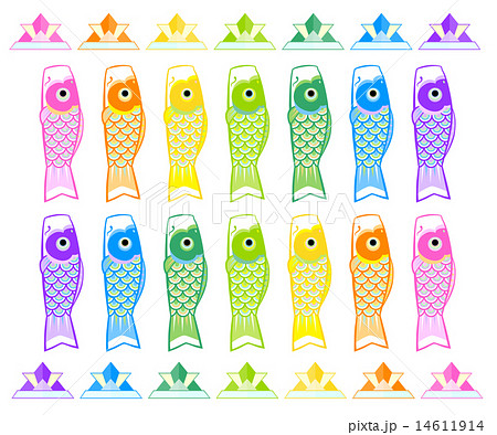 こどもの日　虹色素材2 14611914