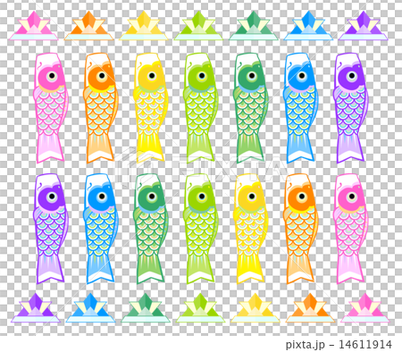 こどもの日　虹色素材2 14611914