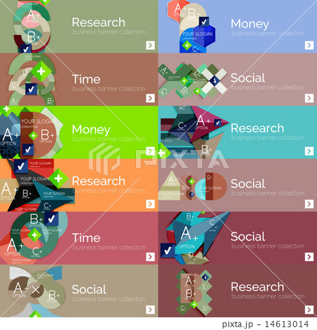 Flat design vector infographic banners with geometric infographics Flat design vector infographic banners with geometric infographics 14613014