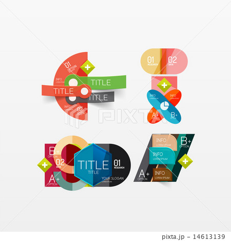 Set of modern geometric infographic web layouts 14613139