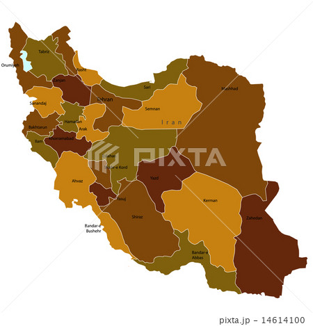 イラン　地図　国 14614100
