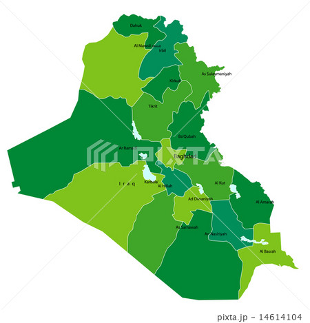 イラク 地図 国のイラスト素材