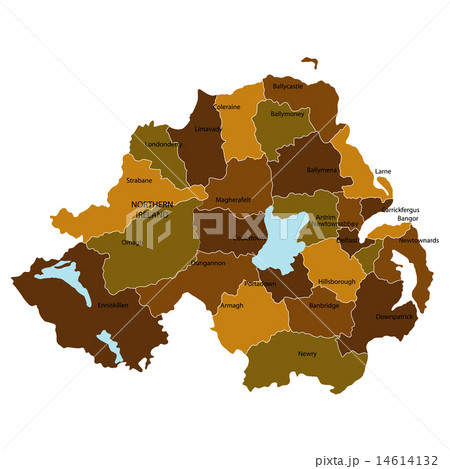 北アイルランド　地図　国 14614132
