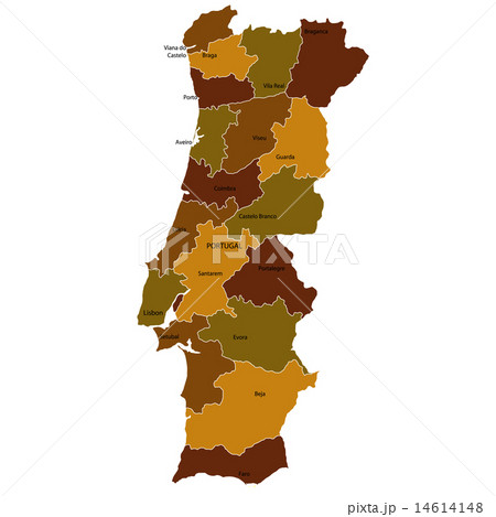 ポルトガル　地図　国 14614148