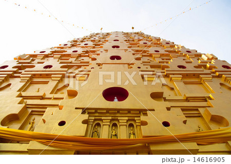 golden pagoda at buddhist temple in Thailand golden pagoda at buddhist temple in Thailand 14616905