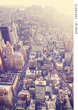 Vintage stylized aerial picture of New York City. Vintage stylized aerial picture of New York City. 14618075