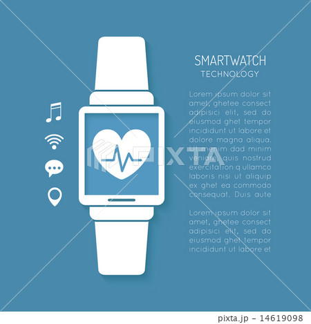 Wearable technology symbol with heartbeat tracker 14619098