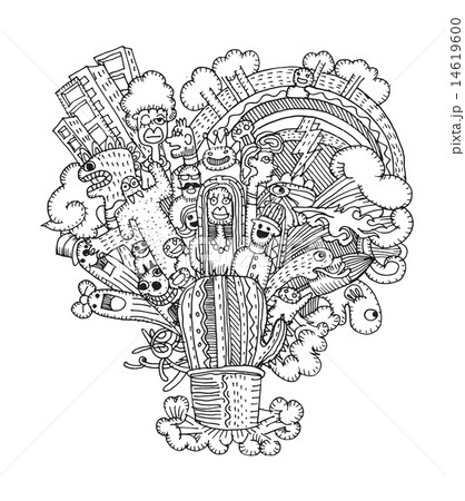 Crazy doodle Social,doodle drawing style 14619600