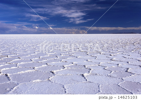 ウユニ塩湖の亀甲模様 14625103