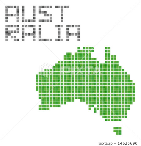 オーストラリアのドット地図 グリーン のイラスト素材 14625690 Pixta
