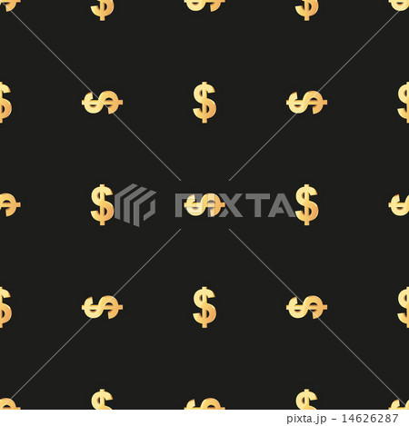Universal vector seamless patterns tiling. Finance theme with gold dollar symbol. 14626287