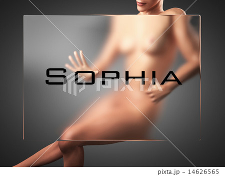 Sophia word on glass and woman 14626565