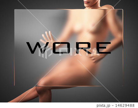 wore word on glass and woman 14629488