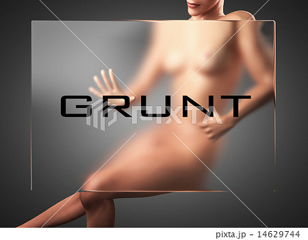 grunt word on glass and woman grunt word on glass and woman 14629744