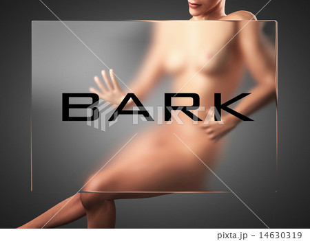bark word on glass and woman bark word on glass and woman 14630319