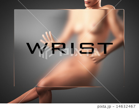 wrist word on glass and woman 14632467