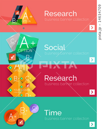 Set of infographic flat design banners with geometric diagram Set of infographic flat design banners with geometric diagram 14634709