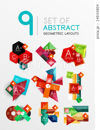 Modern paper info banner layout set 14634804