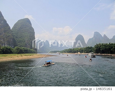 中国 桂林漓江下りの写真素材
