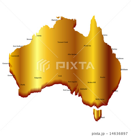 オーストラリア 地図 国のイラスト素材