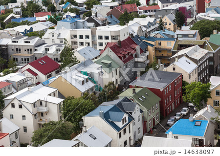 Bird view of downtown Reykjavik 14638097