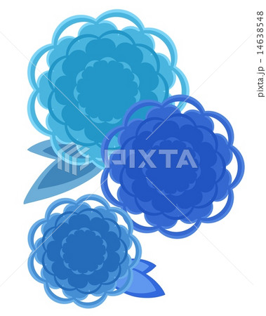 花 青色 イラストの花のイラスト素材
