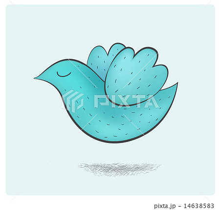vector cute hand drawn flying blue bird illustration vector cute hand drawn flying blue bird illustration 14638583