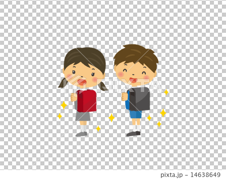 Elementary school student carrying a school bag 14638649