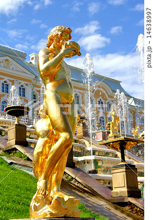 Statue in Peterhof Grand Palace in Russia 14638997