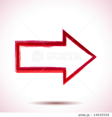 Red watercolor brush painted ink arrow 14639509