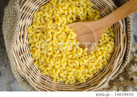 Italian Macaroni Pasta on basketwork 14639650