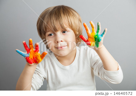 hands painted in colorful paints hands painted in colorful paints 14640572