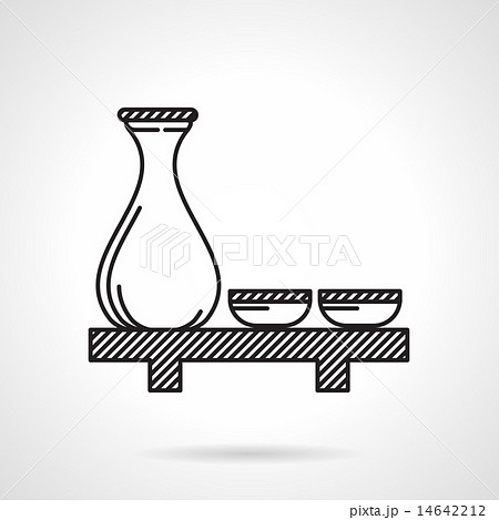 Black line vector icon for sake Black line vector icon for sake 14642212