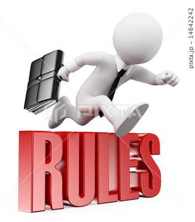 3D white people. Businessman breaking the rules 14642242