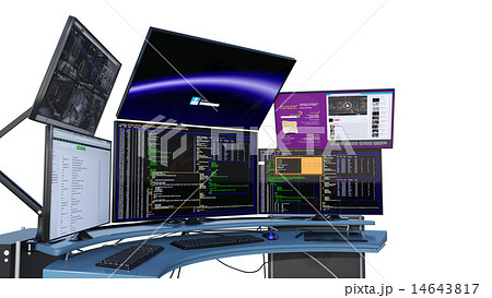 コンピュータールームのイラスト素材