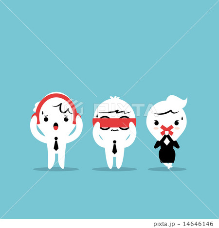 Three businessmen cartoon - Three wise monkeys. 14646146