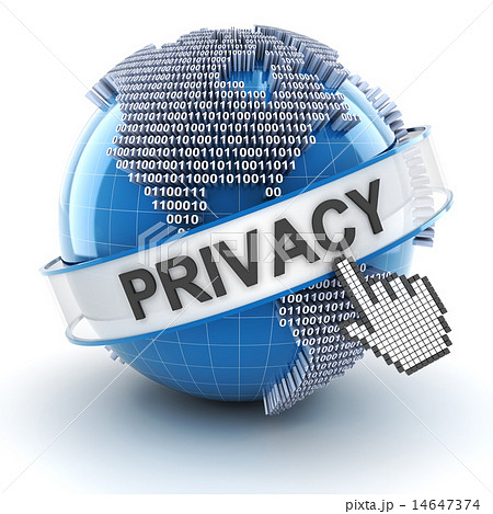 Privacy symbol with digital globe, 3d render 14647374