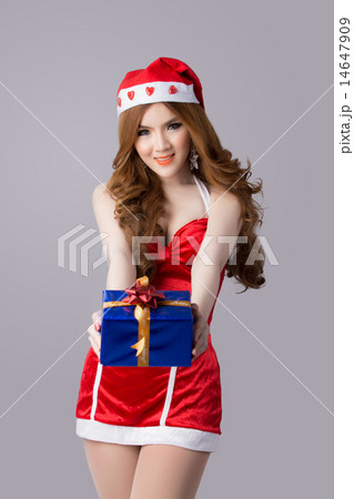Beautiful asia woman model in Santa Claus clothes Beautiful asia woman model in Santa Claus clothes 14647909