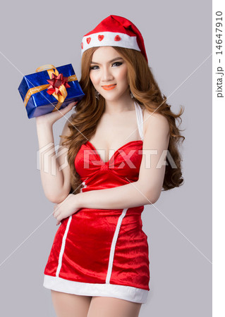 Beautiful asia woman model in Santa Claus clothes Beautiful asia woman model in Santa Claus clothes 14647910