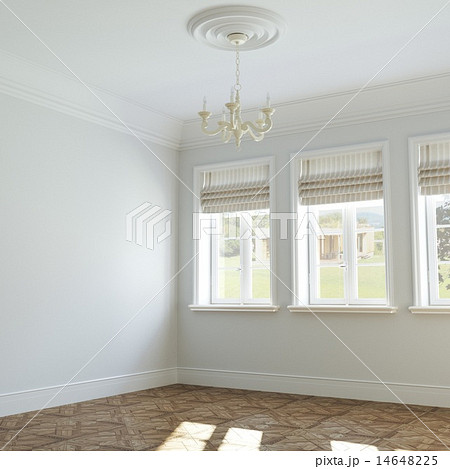 New big empty interior design with retro chandelie New big empty interior design with retro chandelie 14648225