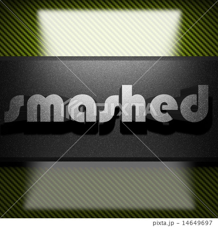 smashed word of iron on carbon 14649697