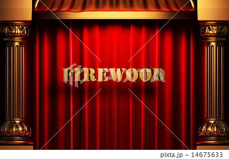 firewood golden word on red curtain firewood golden word on red curtain 14675633