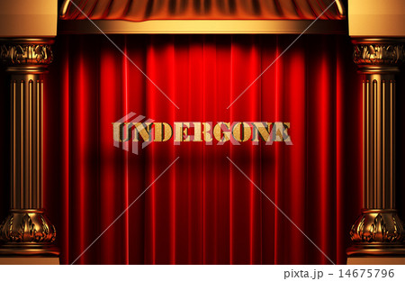undergone golden word on red curtain undergone golden word on red curtain 14675796