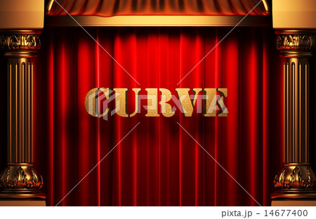 curve golden word on red curtain curve golden word on red curtain 14677400