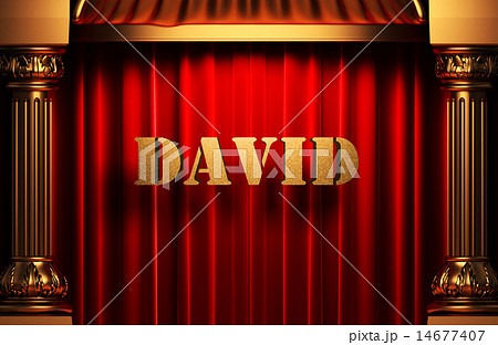 david golden word on red curtain 14677407