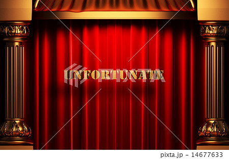 unfortunate golden word on red curtain 14677633