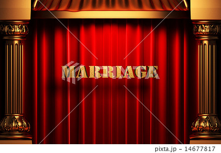 marriage golden word on red curtain marriage golden word on red curtain 14677817